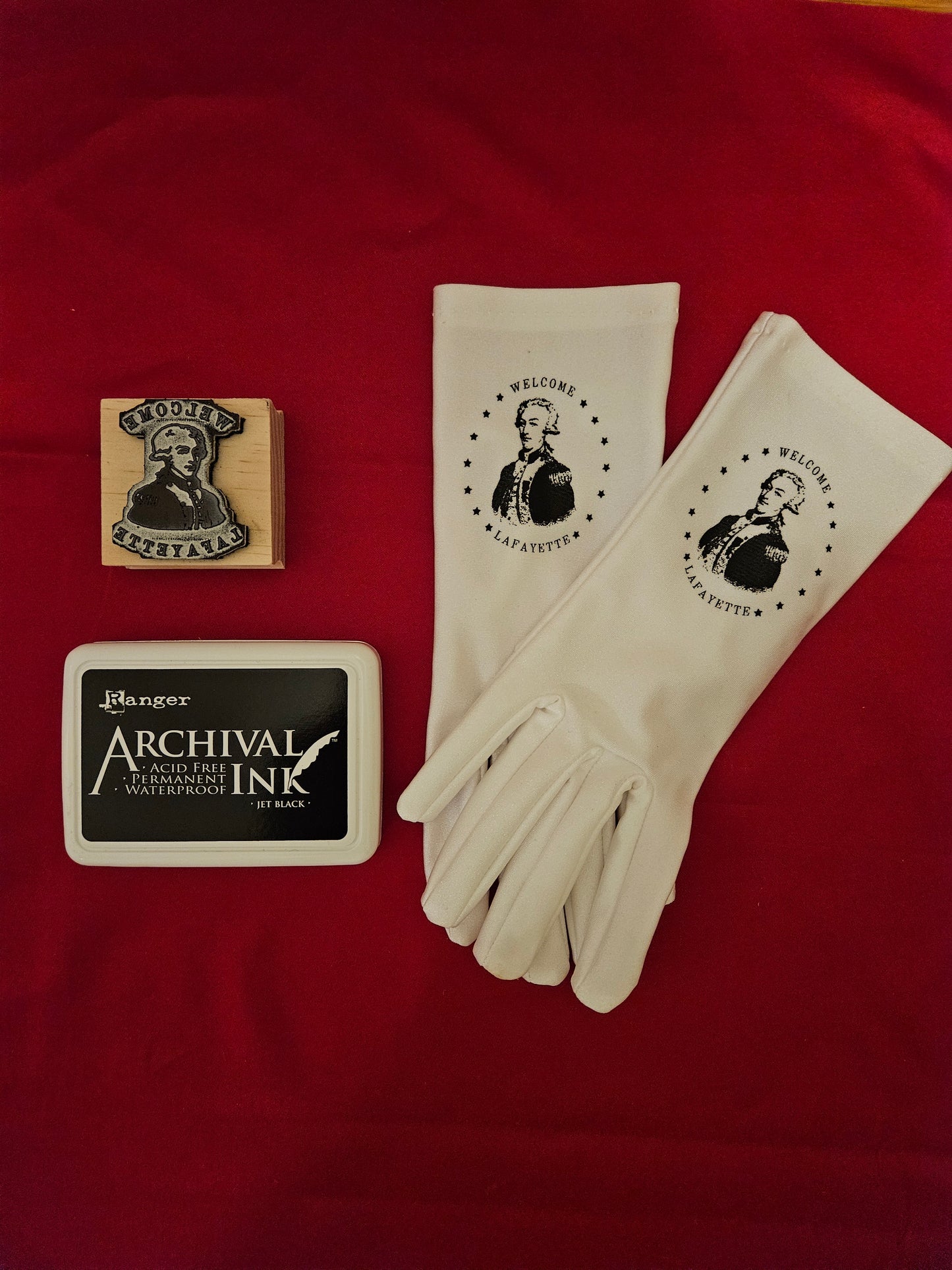 Lafayette Rubber Stamps - Two Styles of Welcome Lafayette Stamps to Make Your Own Gloves