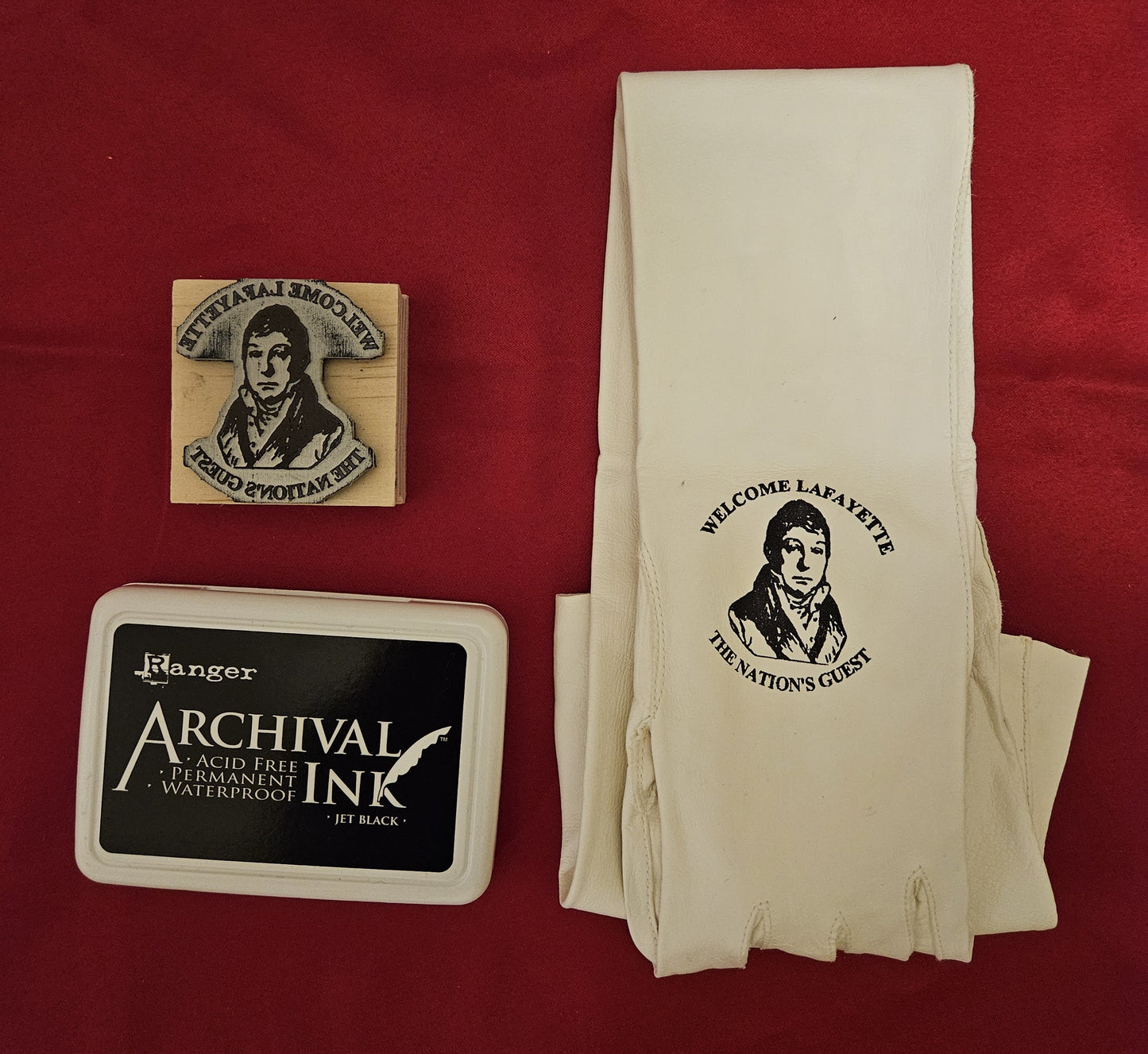 Lafayette Rubber Stamps - Two Styles of Welcome Lafayette Stamps to Make Your Own Gloves