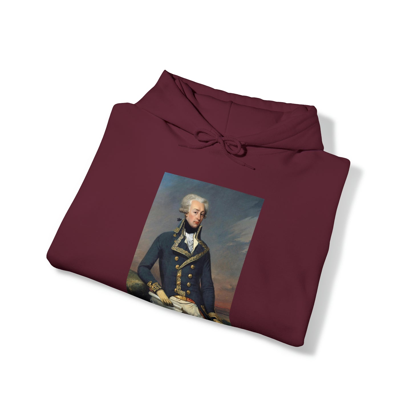 Two-Sided Marquis de Lafayette Classic Unisex Heavy Blend Hooded Sweatshirt With Quote
