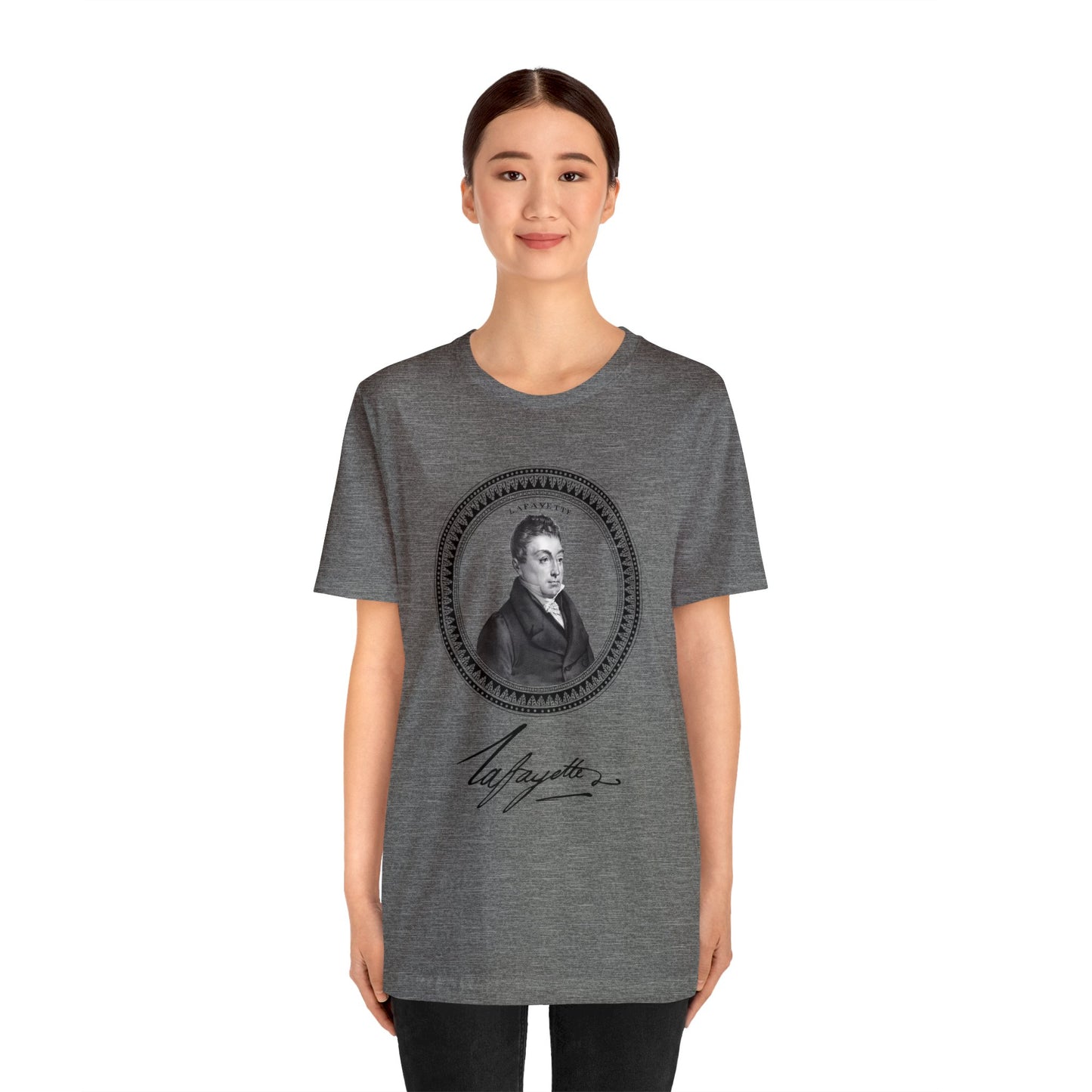 Marquis de Lafayette 1820's Emblem Unisex Jersey Short Sleeve - Lafayette signature, History, Washington, Hamilton, America