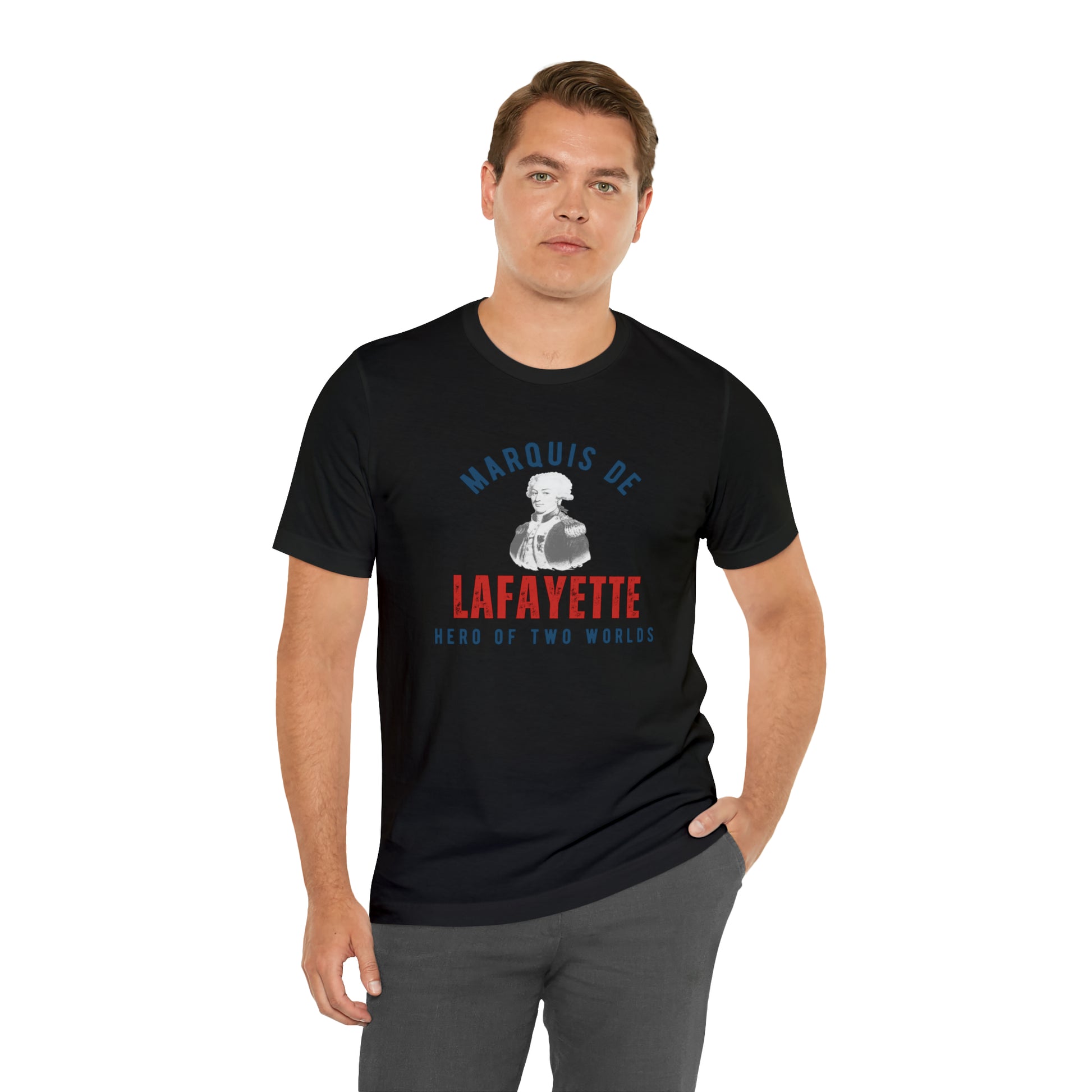 Lafayette Marquis de Lafayette Hero of Two Worlds T-shirt with portrait