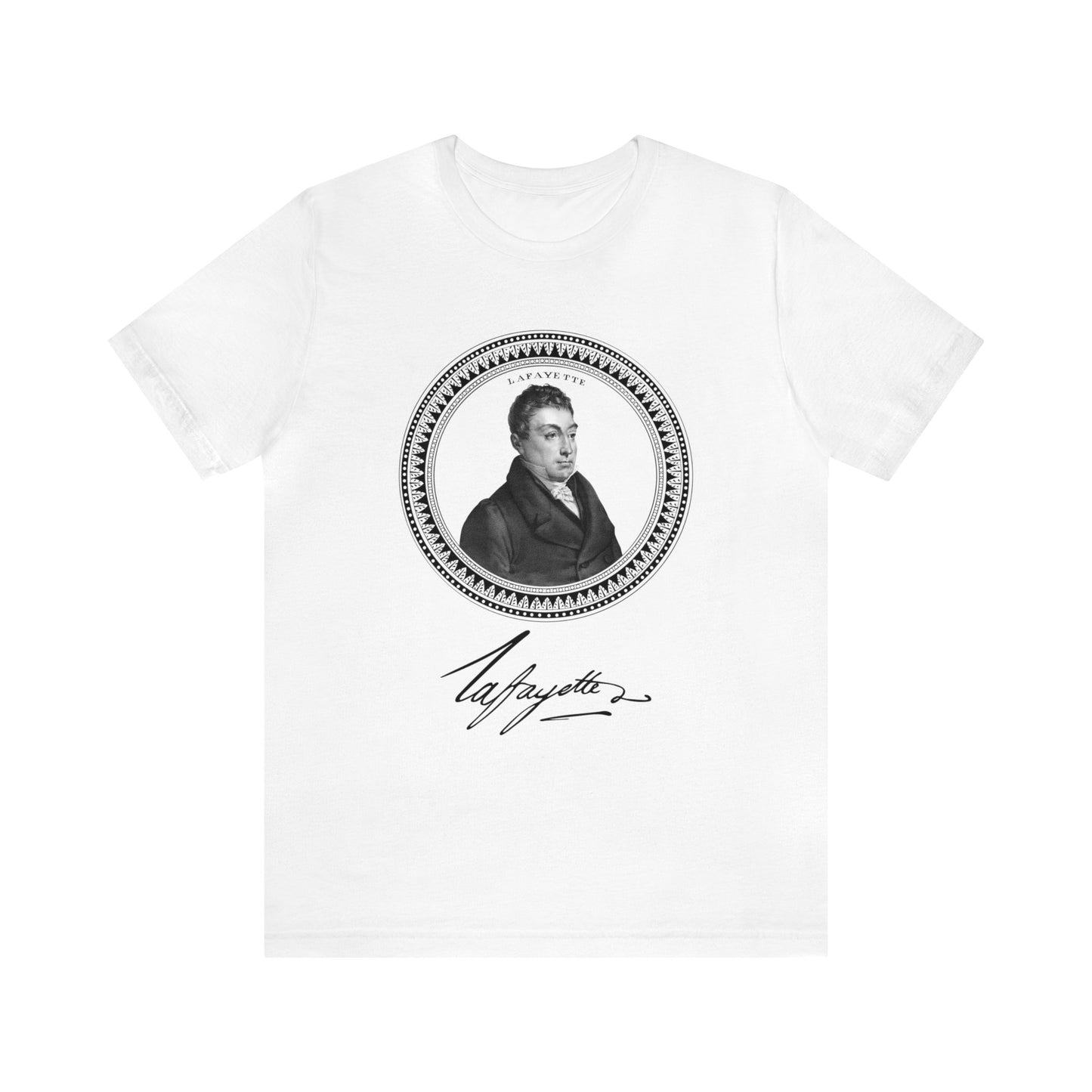 Marquis de Lafayette 1820's Emblem Unisex Jersey Short Sleeve - Lafayette signature, History, Washington, Hamilton, America