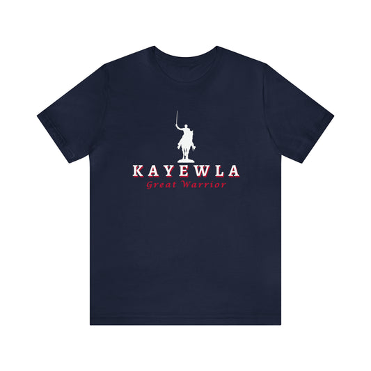 Marquis de Lafayette Kayewla Great Warrior Unisex Jersey Short Sleeve Tee - Red Highlight Letters