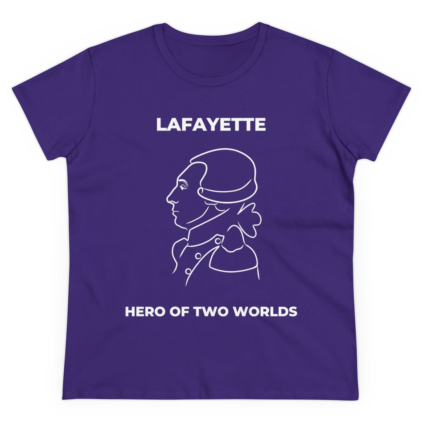 Lafayette Women's Tee Cap Sleeves Midweight Cotton - Slightly Fitted - Line Portrait, History, History Teacher, Bicentennial, Marquis