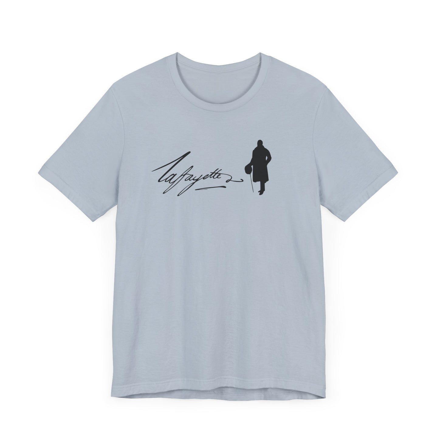 Marquis de Lafayette Silhouette Signature Unisex Jersey Short Sleeve Tee - With Lafayette Quote