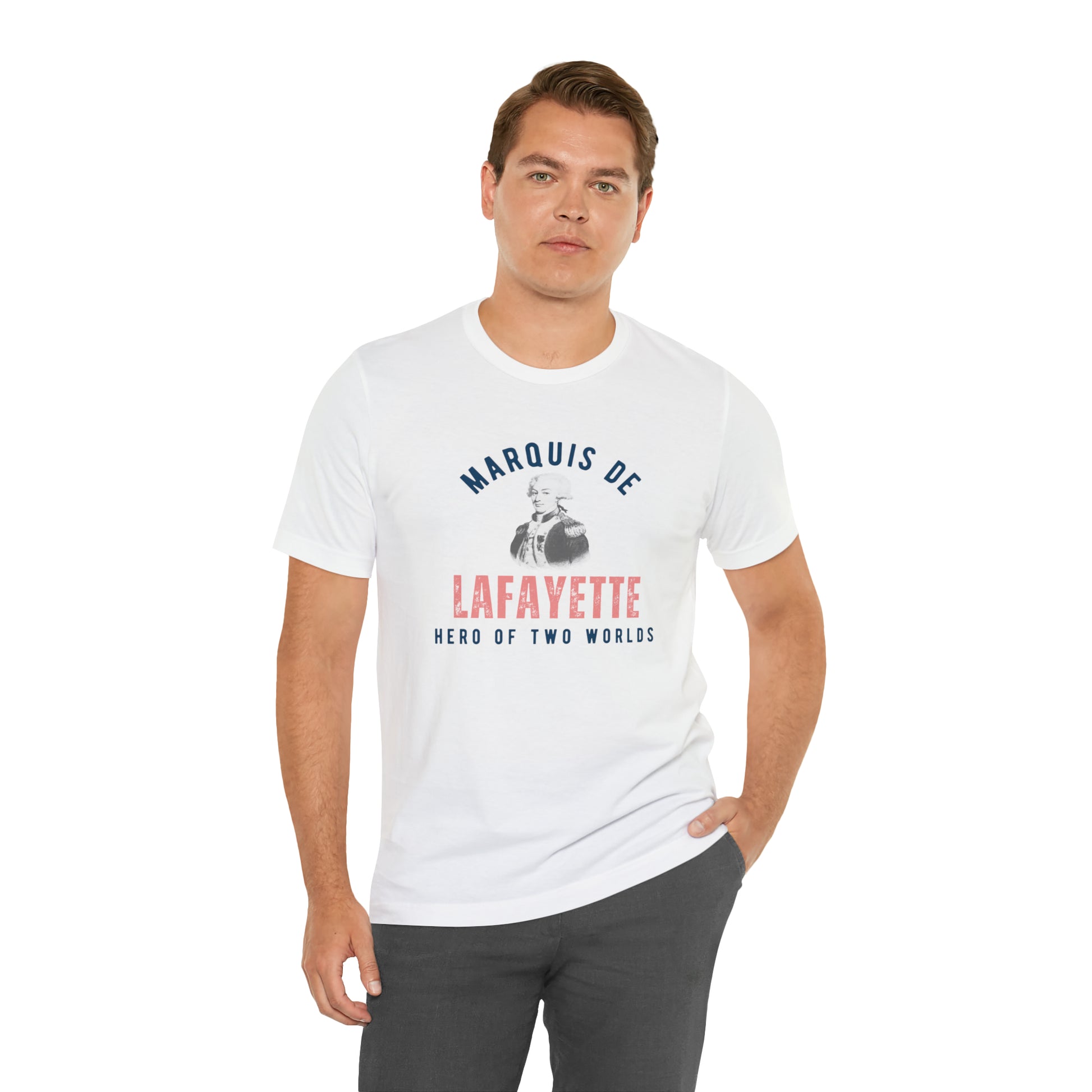 Lafayette Marquis de Lafayette Hero of Two Worlds T-shirt with portrait