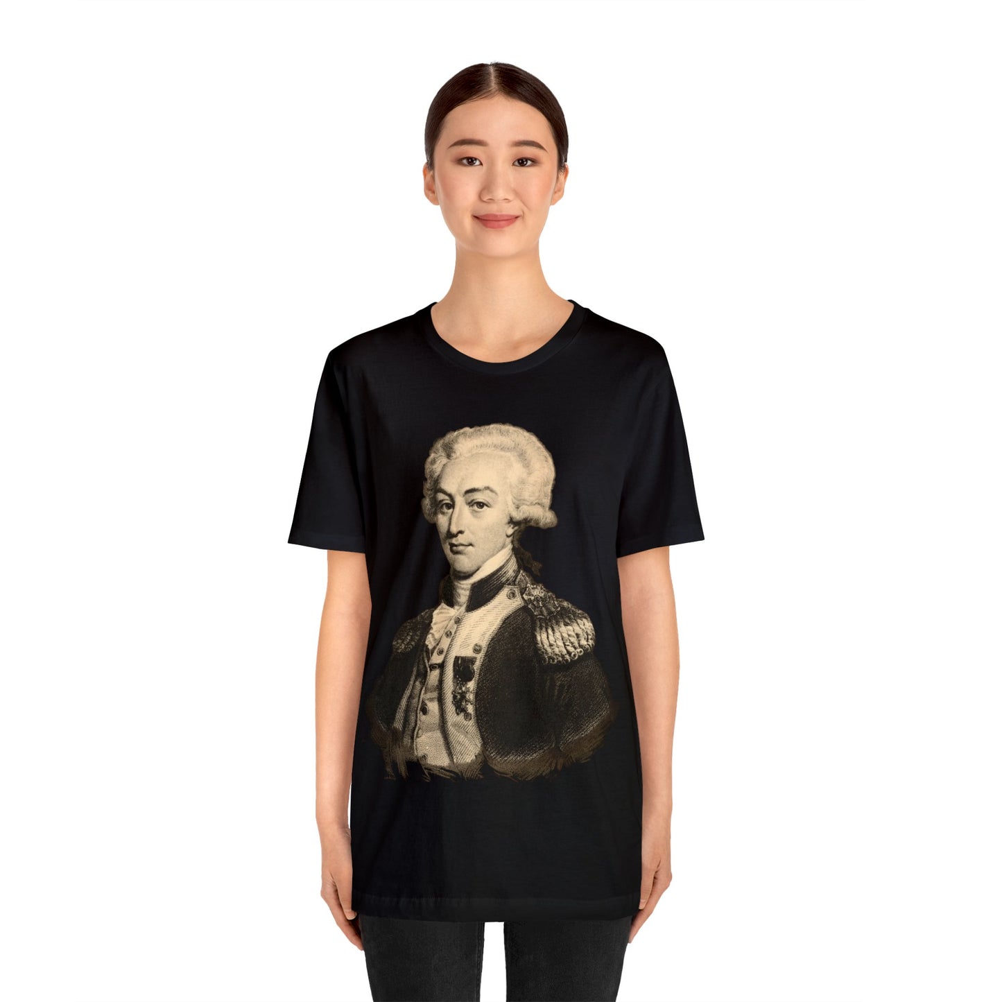 Lafayette Portrait T-shirt - Unisex Jersey Short Sleeve - The Nation's Guest, Marquis de Lafayette, Hero of Two Worlds
