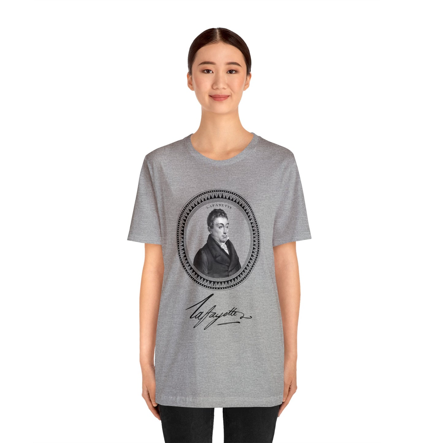 Marquis de Lafayette 1820's Emblem Unisex Jersey Short Sleeve - Lafayette signature, History, Washington, Hamilton, America