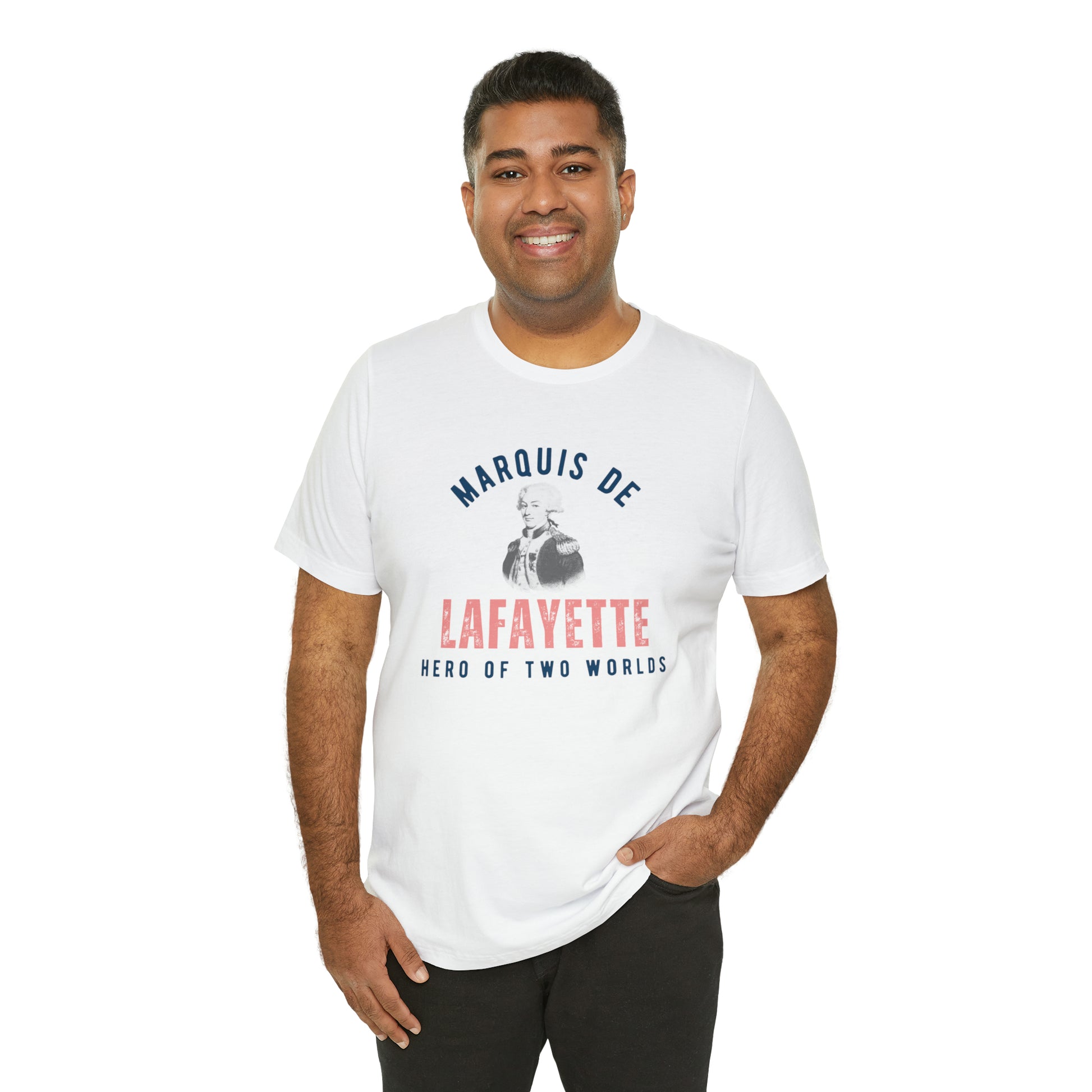 Lafayette Marquis de Lafayette Hero of Two Worlds T-shirt with portrait