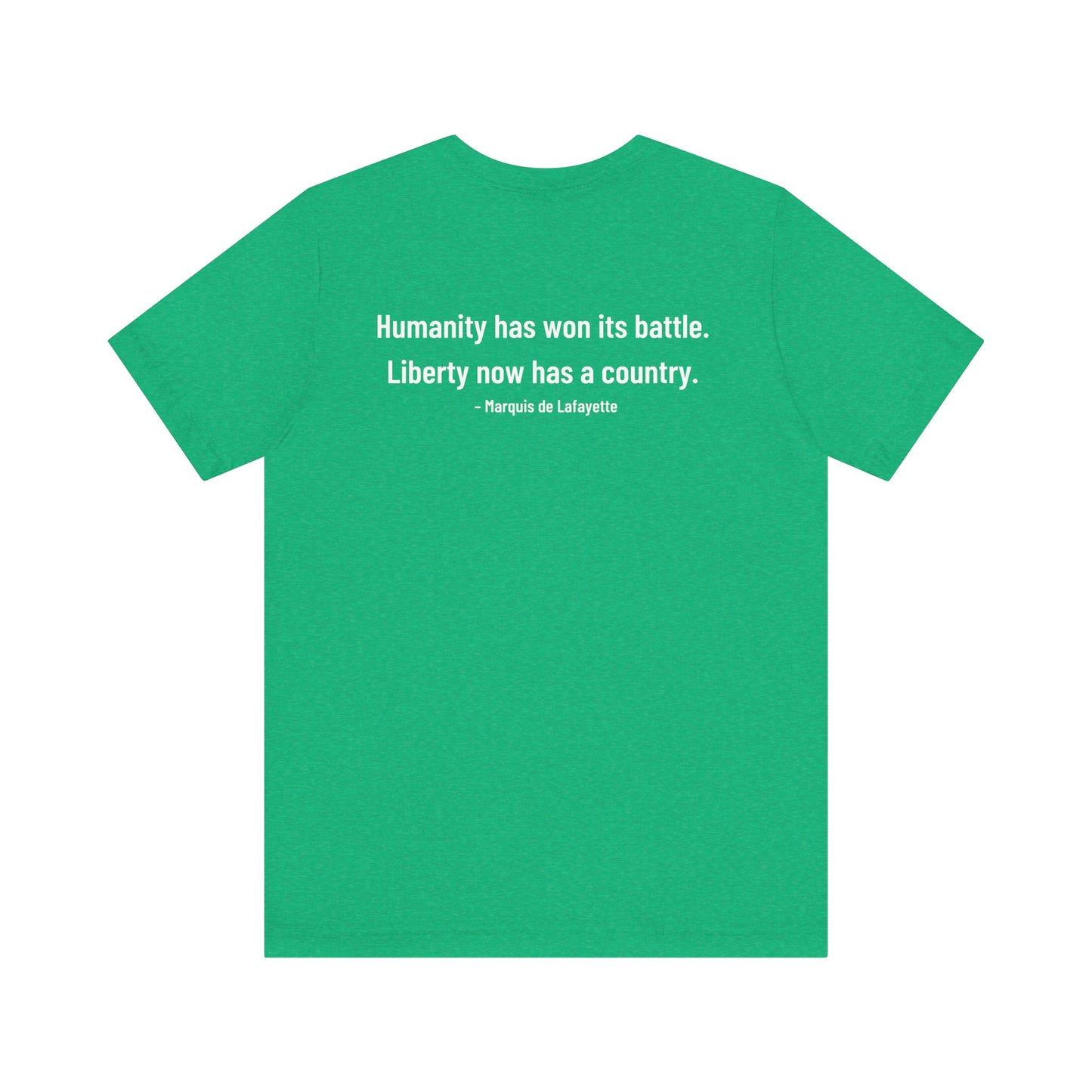 Marquis de Lafayette Silhouette Signature Unisex Jersey Short Sleeve Tee - With Lafayette Quote