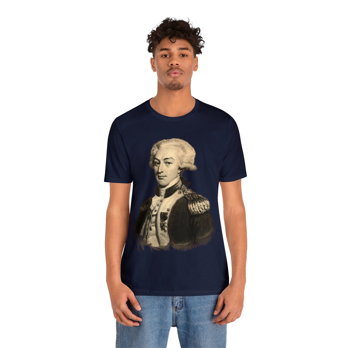 Lafayette Portrait T-shirt - Unisex Jersey Short Sleeve - The Nation's Guest, Marquis de Lafayette, Hero of Two Worlds