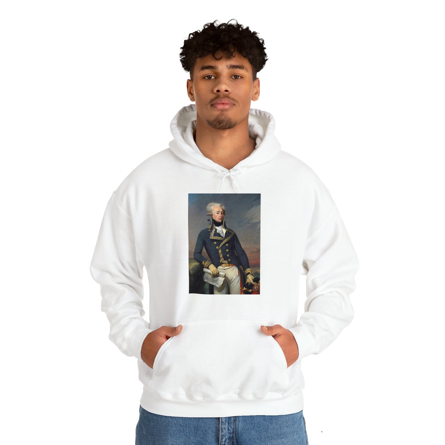 Two-Sided Marquis de Lafayette Classic Unisex Heavy Blend Hooded Sweatshirt With Quote