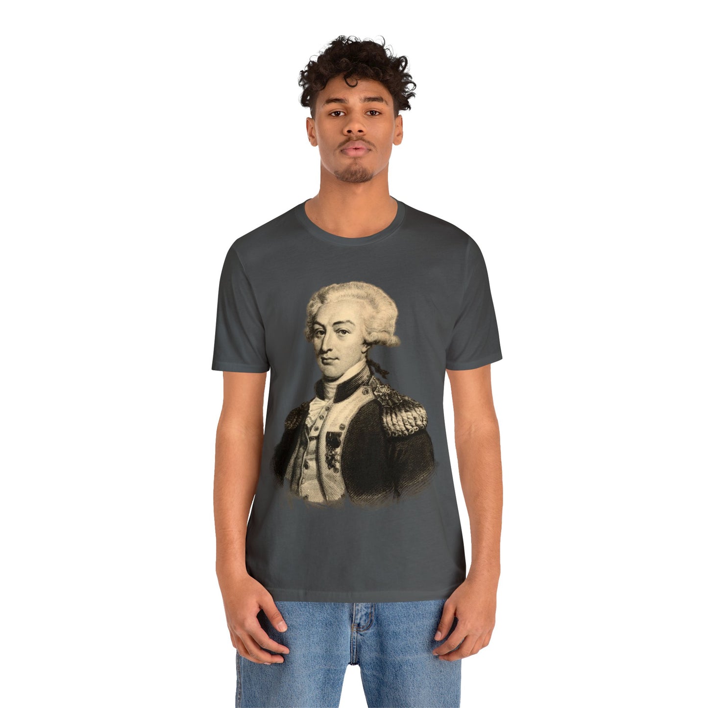 Lafayette Portrait T-shirt - Unisex Jersey Short Sleeve - The Nation's Guest, Marquis de Lafayette, Hero of Two Worlds