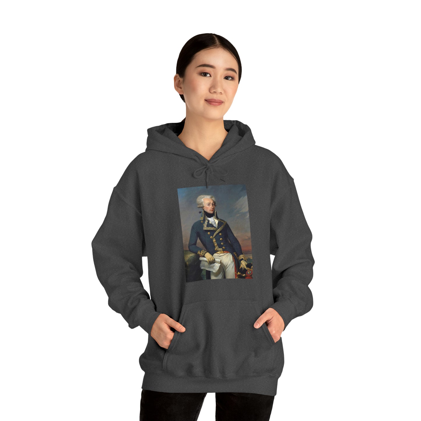 Two-Sided Marquis de Lafayette Classic Unisex Heavy Blend Hooded Sweatshirt With Quote