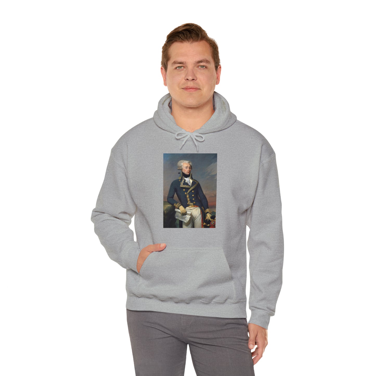Two-Sided Marquis de Lafayette Classic Unisex Heavy Blend Hooded Sweatshirt With Quote