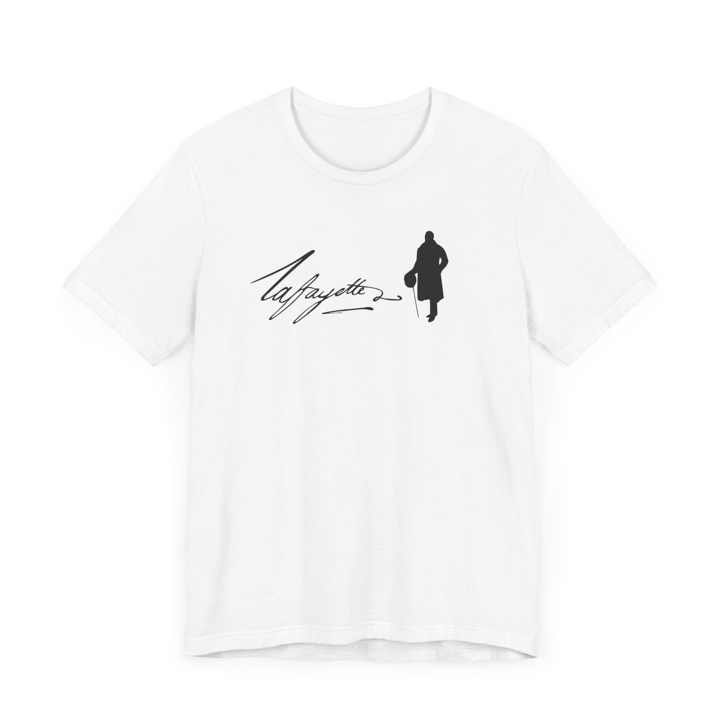 Marquis de Lafayette Silhouette Signature Unisex Jersey Short Sleeve Tee - With Lafayette Quote