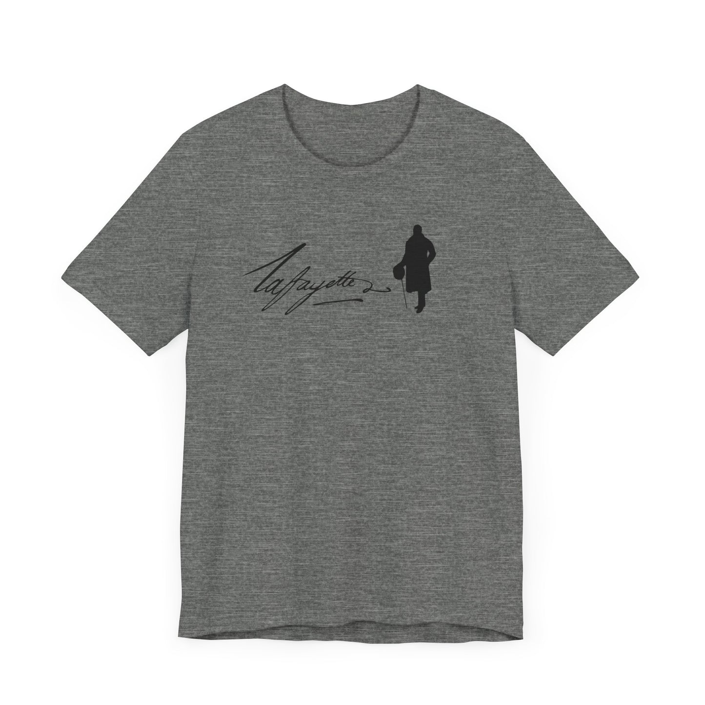 Marquis de Lafayette Silhouette Signature Unisex Jersey Short Sleeve Tee - With Lafayette Quote