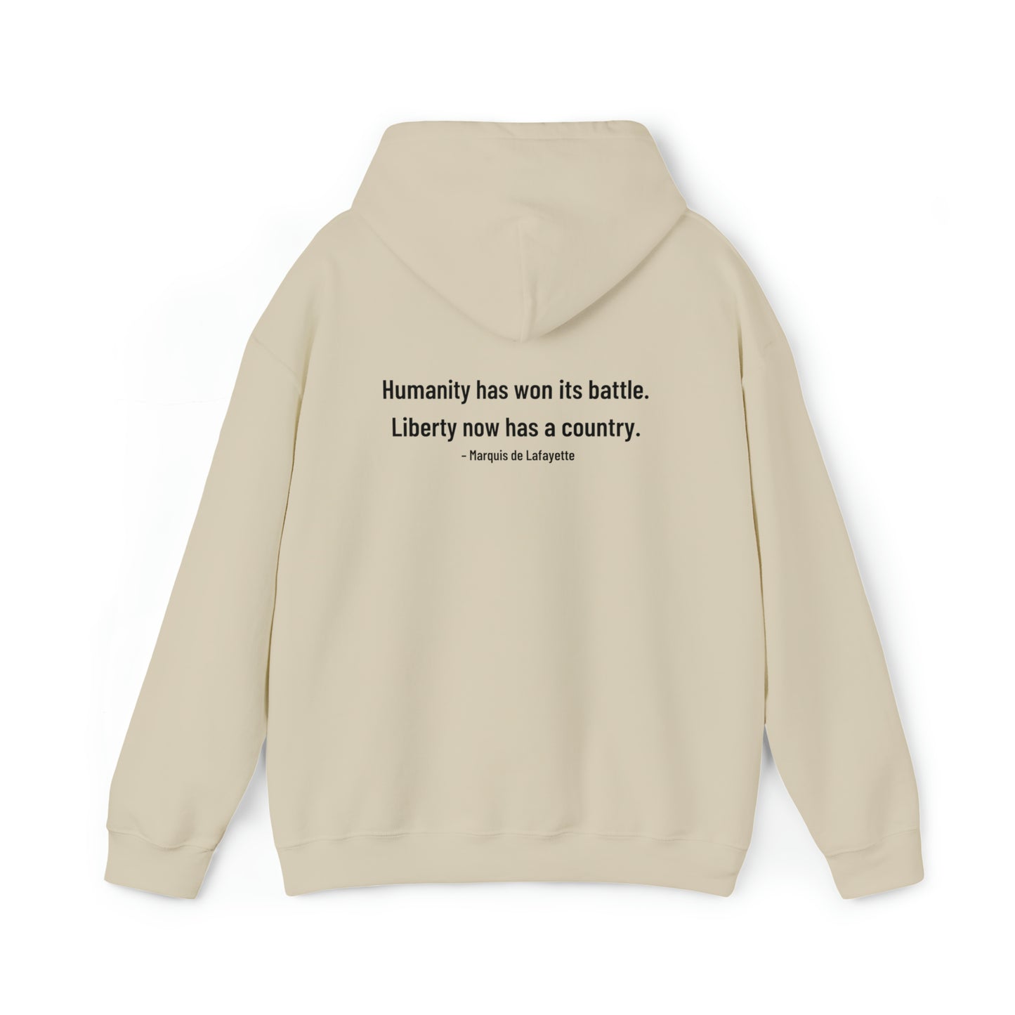 Two-Sided Marquis de Lafayette Classic Unisex Heavy Blend Hooded Sweatshirt With Quote