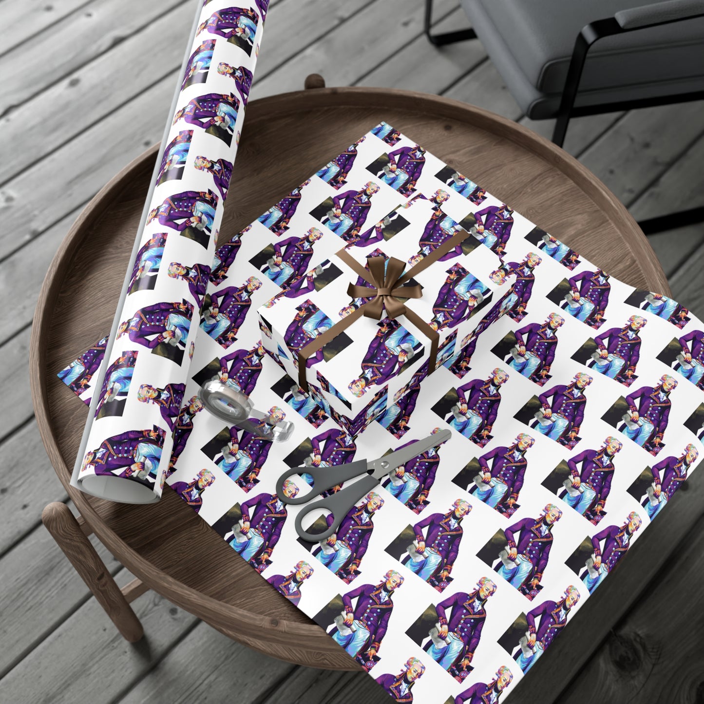 Marquis de Lafayette Wrapping Paper - Colorful Art Style