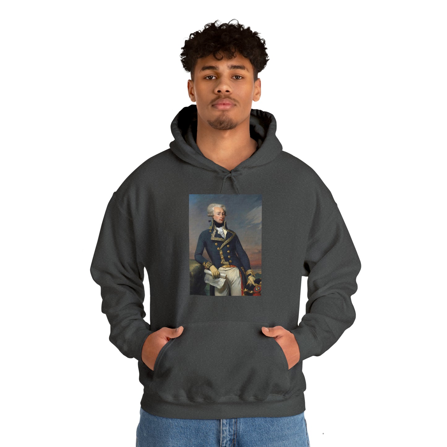 Two-Sided Marquis de Lafayette Classic Unisex Heavy Blend Hooded Sweatshirt With Quote