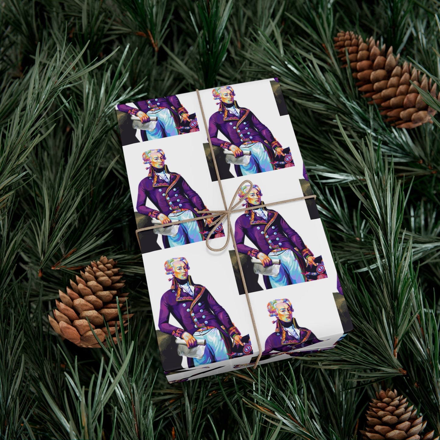 Marquis de Lafayette Wrapping Paper - Colorful Art Style