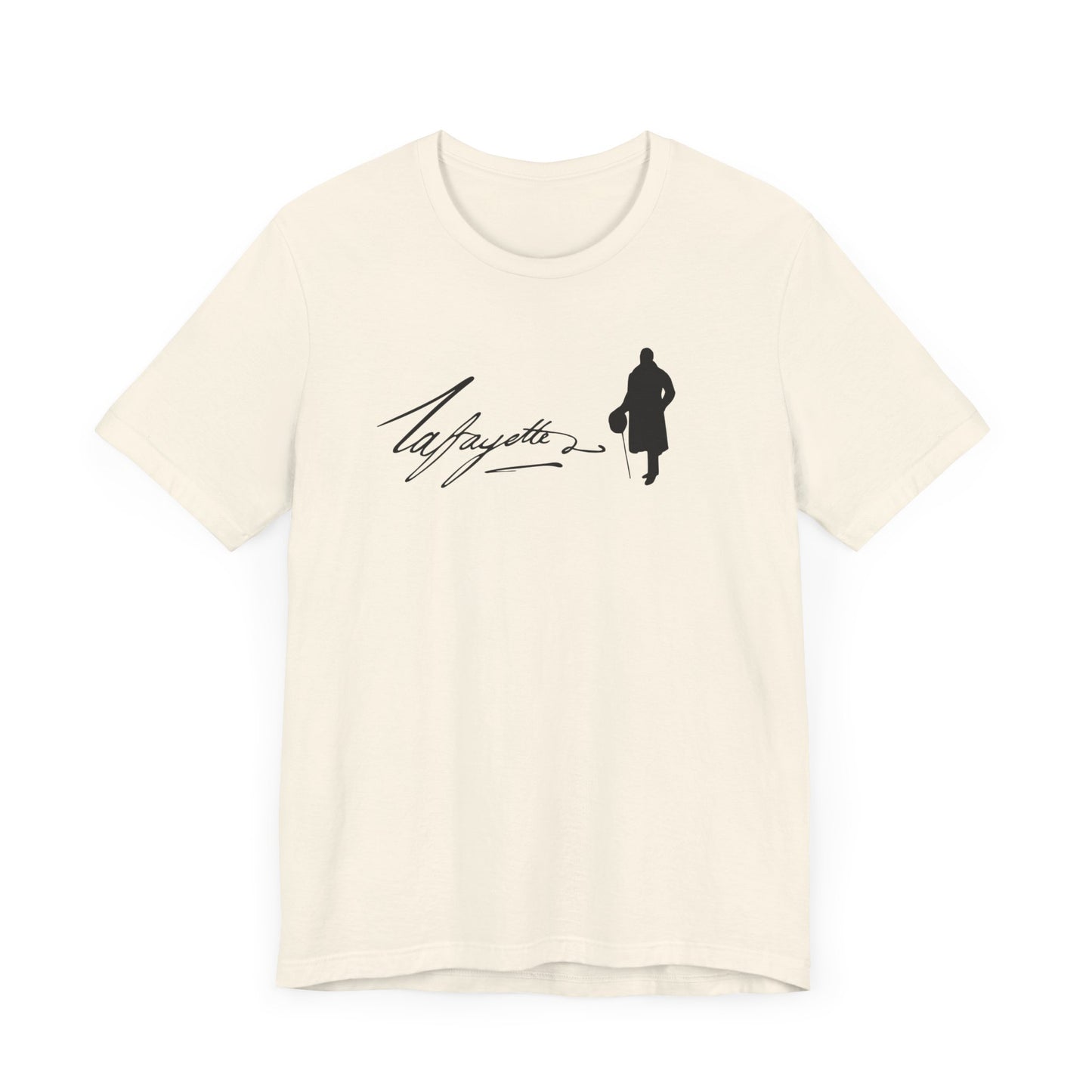 Marquis de Lafayette Silhouette Signature Unisex Jersey Short Sleeve Tee - With Lafayette Quote
