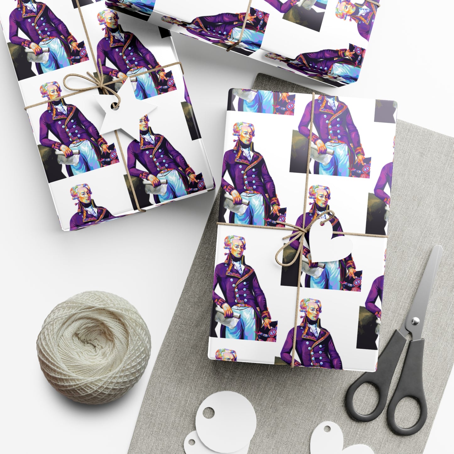 Marquis de Lafayette Wrapping Paper - Colorful Art Style
