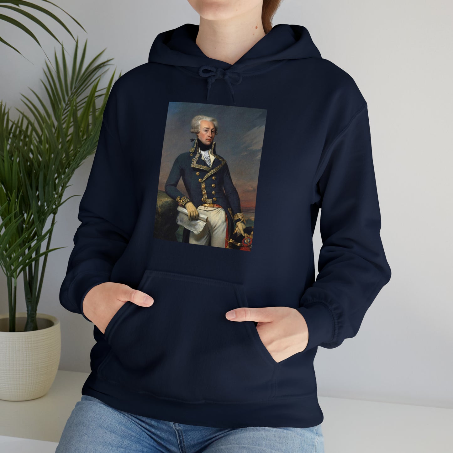 Two-Sided Marquis de Lafayette Classic Unisex Heavy Blend Hooded Sweatshirt With Quote