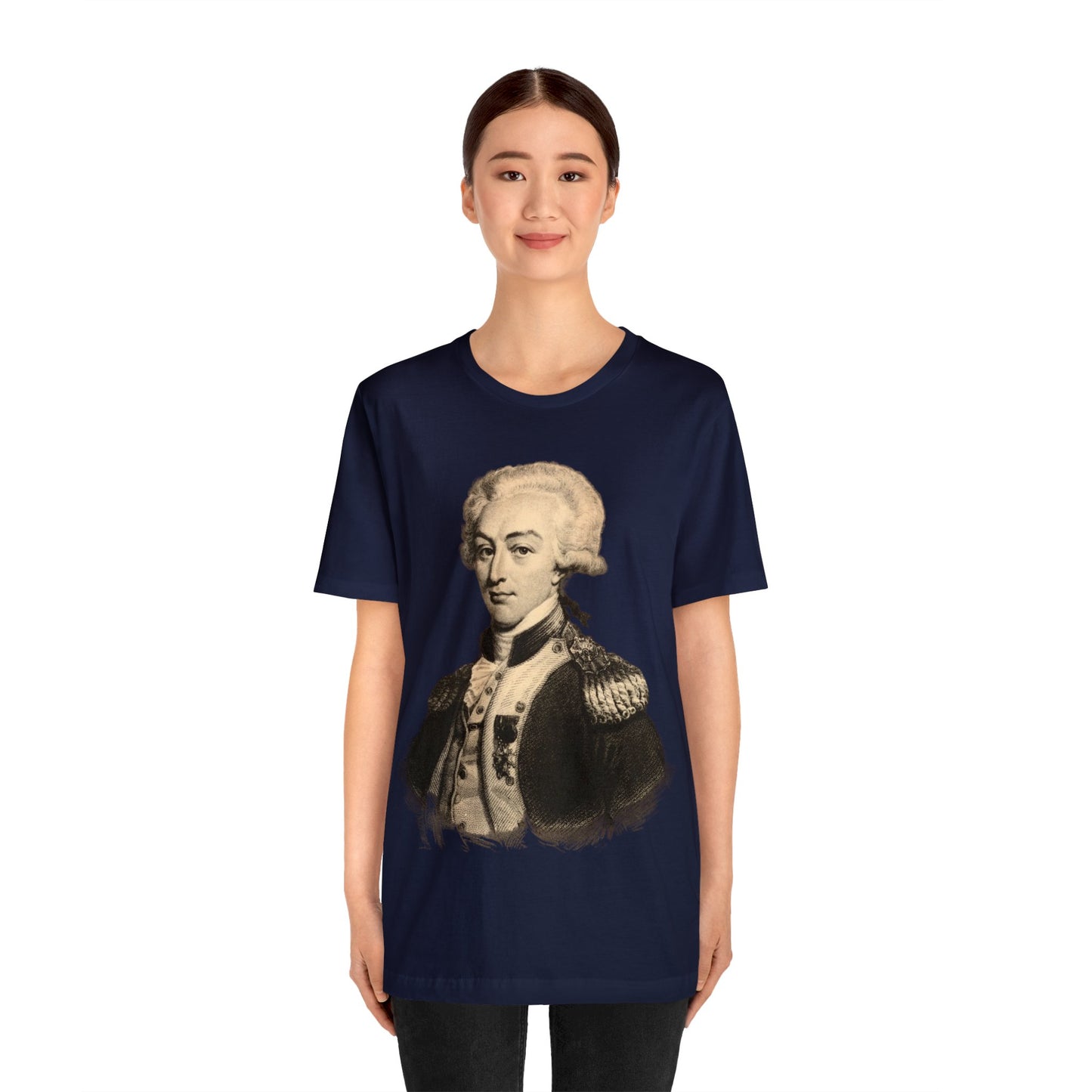 Lafayette Portrait T-shirt - Unisex Jersey Short Sleeve - The Nation's Guest, Marquis de Lafayette, Hero of Two Worlds