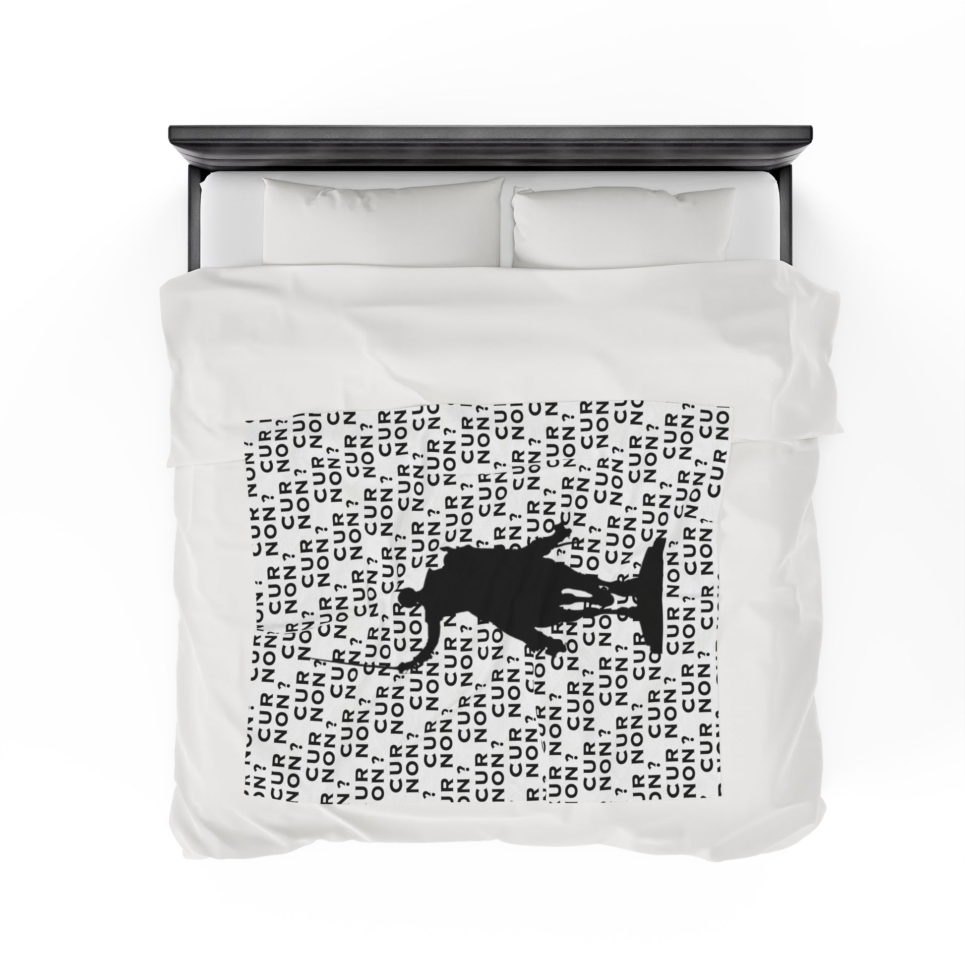 lafayette blanket Marquis de Lafayette silhouette and cur non motto on a blanket in black and white