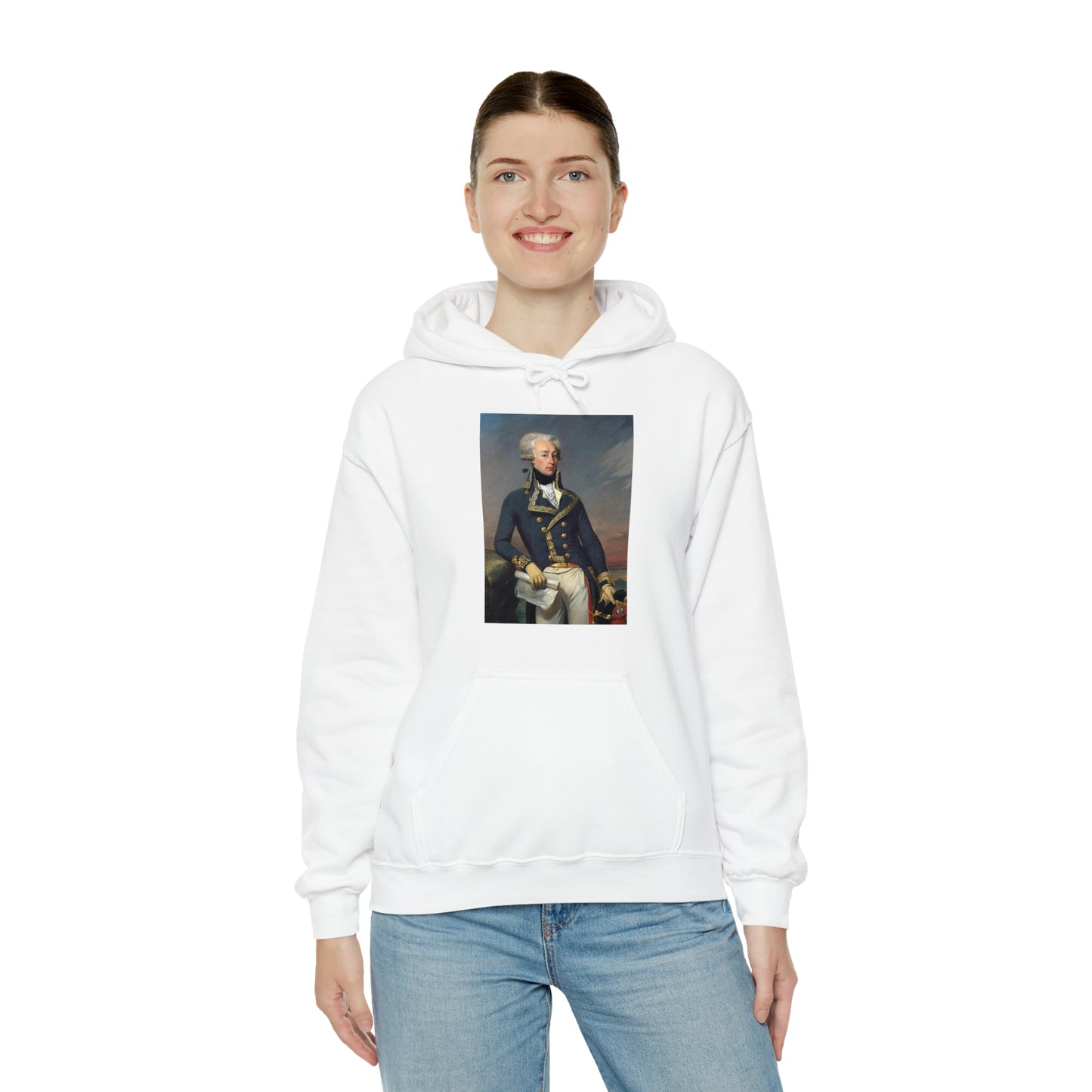 Two-Sided Marquis de Lafayette Classic Unisex Heavy Blend Hooded Sweatshirt With Quote