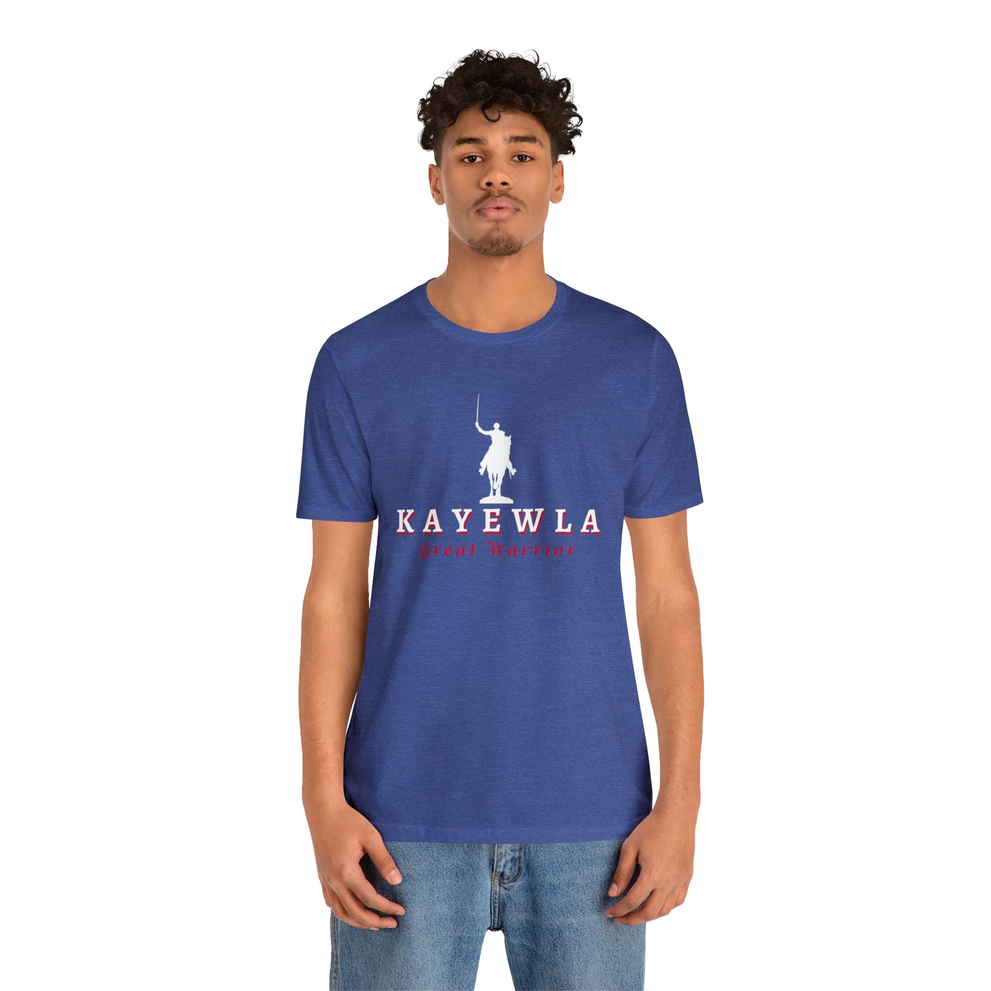 Marquis de Lafayette Kayewla Great Warrior Unisex Jersey Short Sleeve Tee - Red Highlight Letters