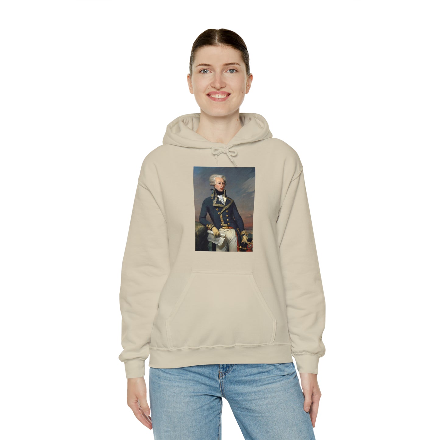 Two-Sided Marquis de Lafayette Classic Unisex Heavy Blend Hooded Sweatshirt With Quote