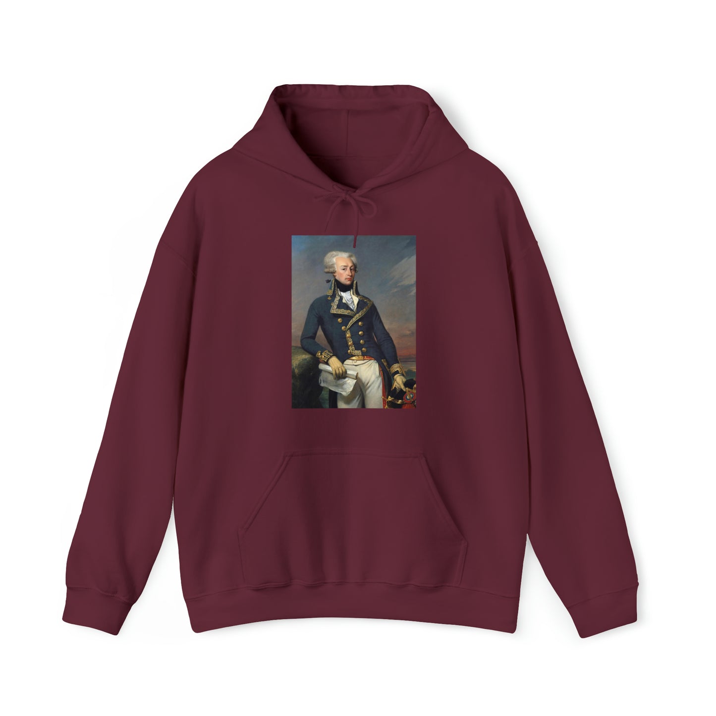 Two-Sided Marquis de Lafayette Classic Unisex Heavy Blend Hooded Sweatshirt With Quote