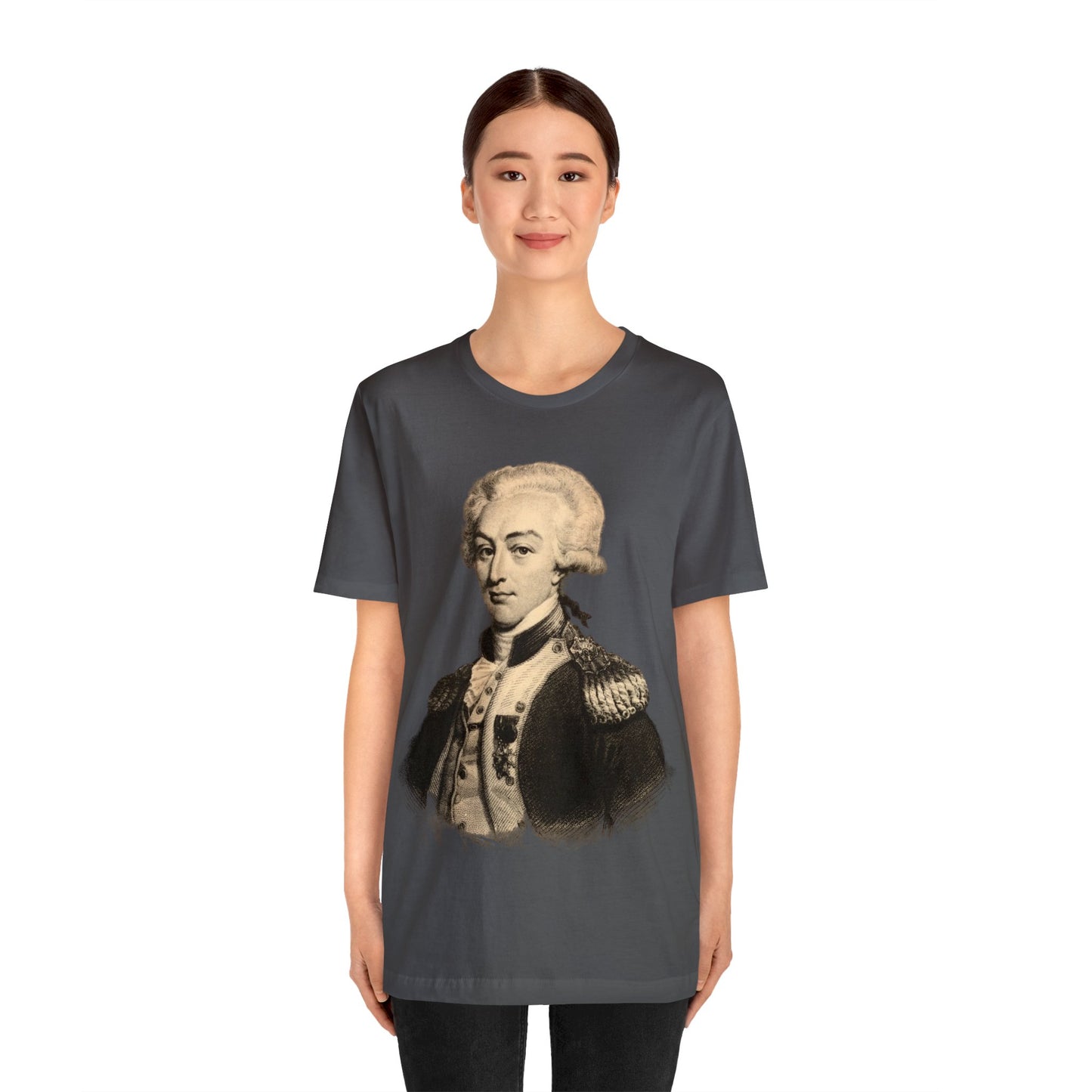 Lafayette Portrait T-shirt - Unisex Jersey Short Sleeve - The Nation's Guest, Marquis de Lafayette, Hero of Two Worlds