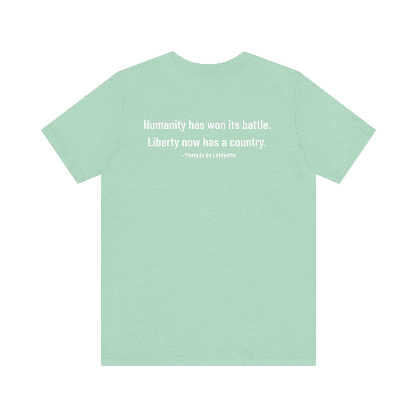 Marquis de Lafayette Silhouette Signature Unisex Jersey Short Sleeve Tee - With Lafayette Quote