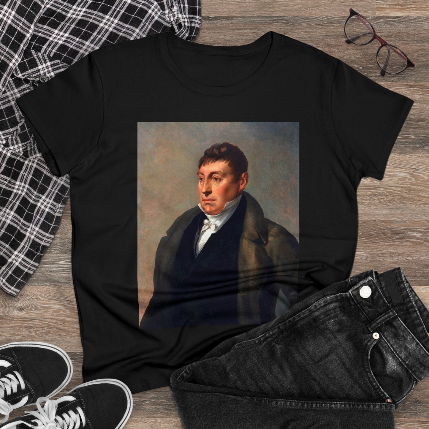 Lafayette Women's Tee Cap Sleeves Midweight Cotton - Slightly Fitted - 1820, Bicentennial, Marquis de Lafayette, History, History Teacher,