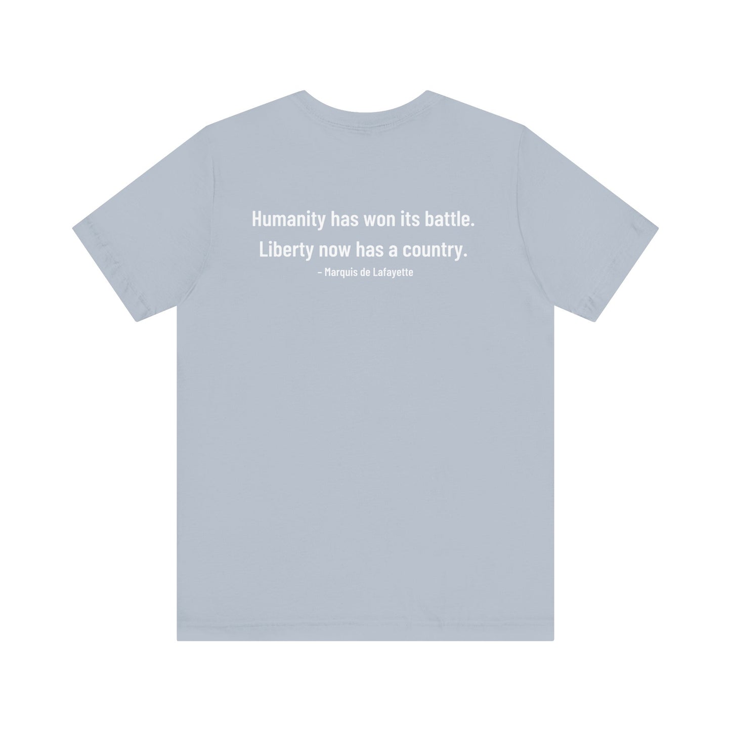 Marquis de Lafayette Silhouette Signature Unisex Jersey Short Sleeve Tee - With Lafayette Quote