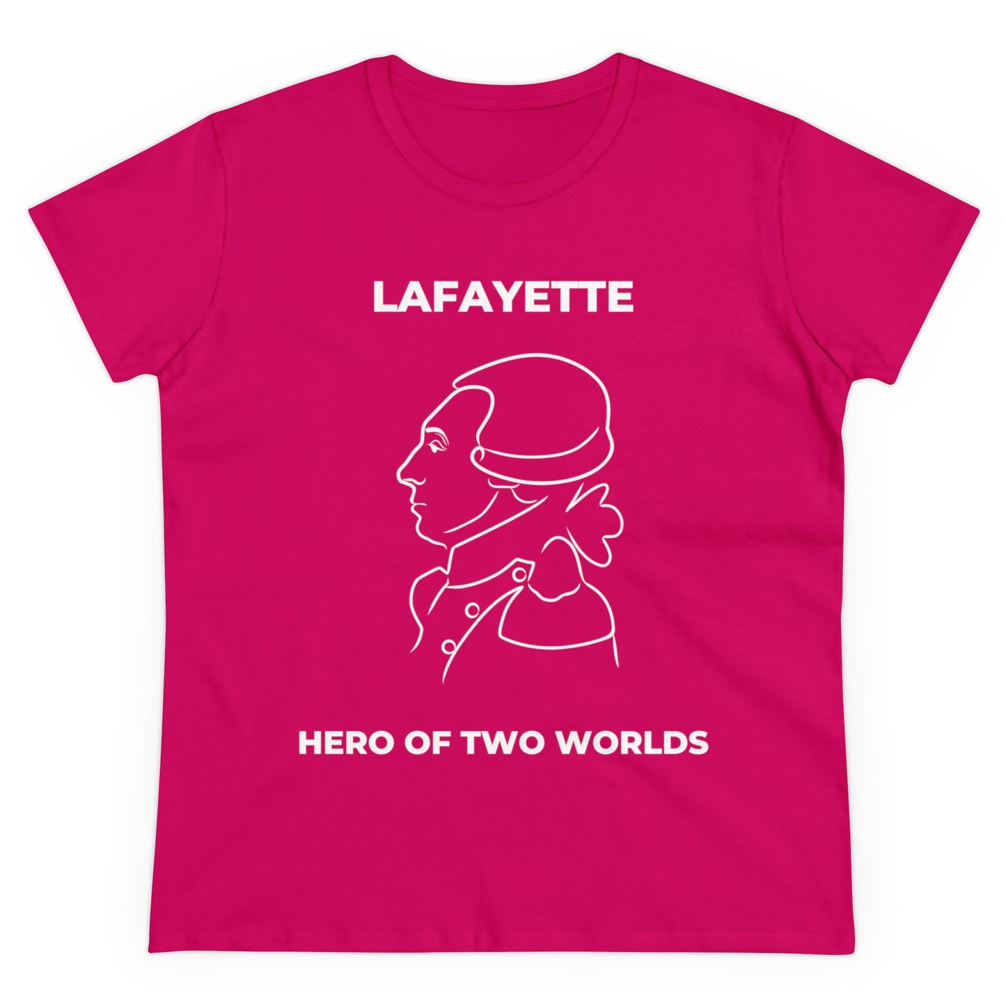 Lafayette Women's Tee Cap Sleeves Midweight Cotton - Slightly Fitted - Line Portrait, History, History Teacher, Bicentennial, Marquis