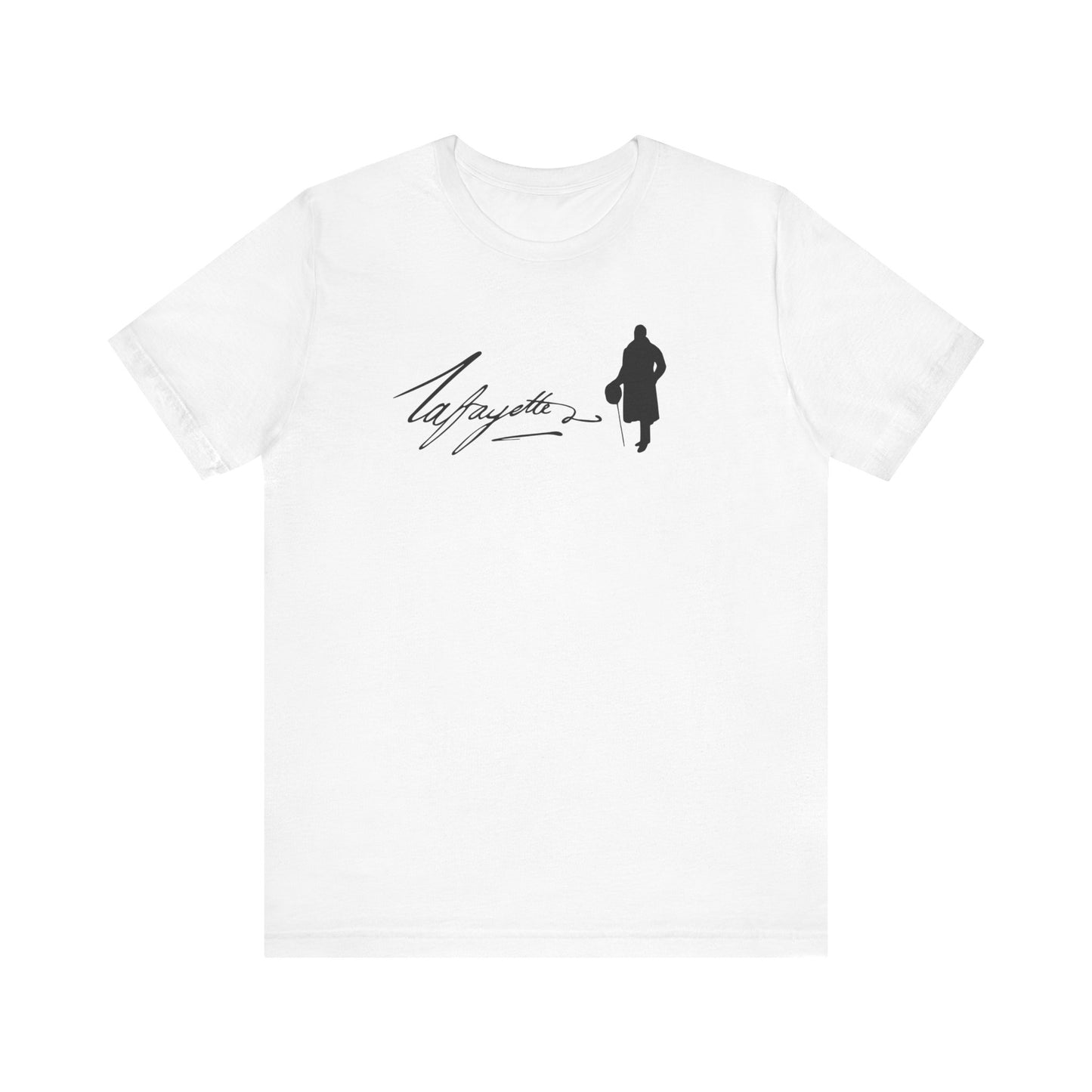 Marquis de Lafayette Silhouette Signature Unisex Jersey Short Sleeve Tee - With Lafayette Quote