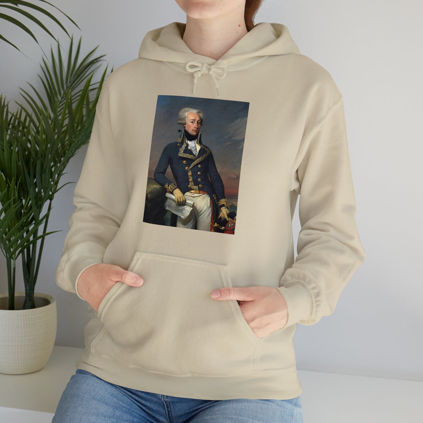 Two-Sided Marquis de Lafayette Classic Unisex Heavy Blend Hooded Sweatshirt With Quote