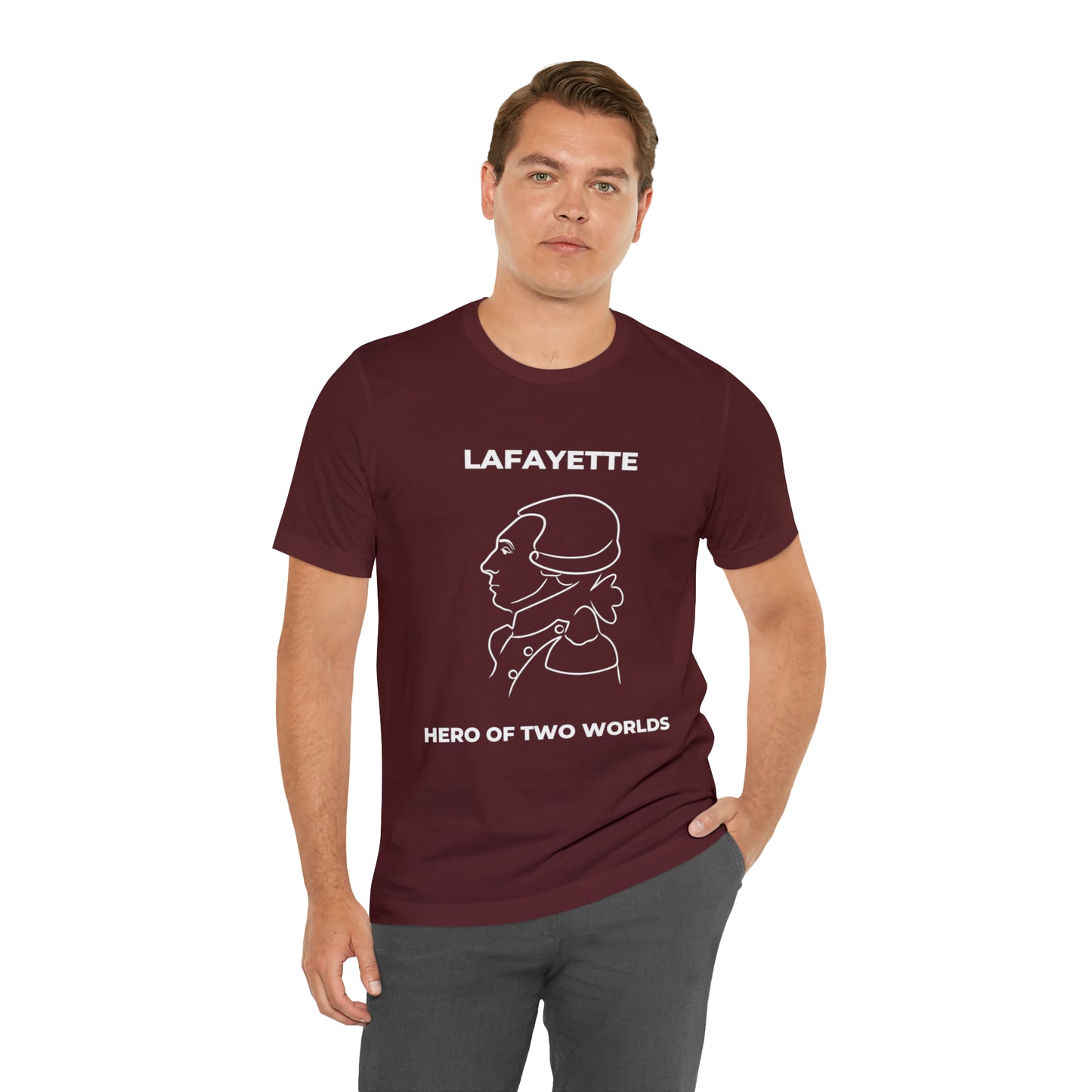 Lafayette Hero of Two Worlds Design - Marquis de Lafayette Unisex Jersey Short Sleeve Tee -