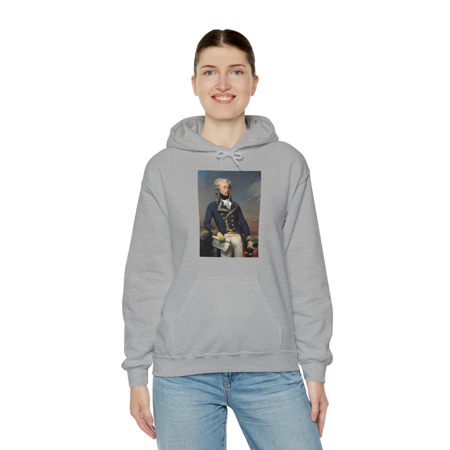 Two-Sided Marquis de Lafayette Classic Unisex Heavy Blend Hooded Sweatshirt With Quote