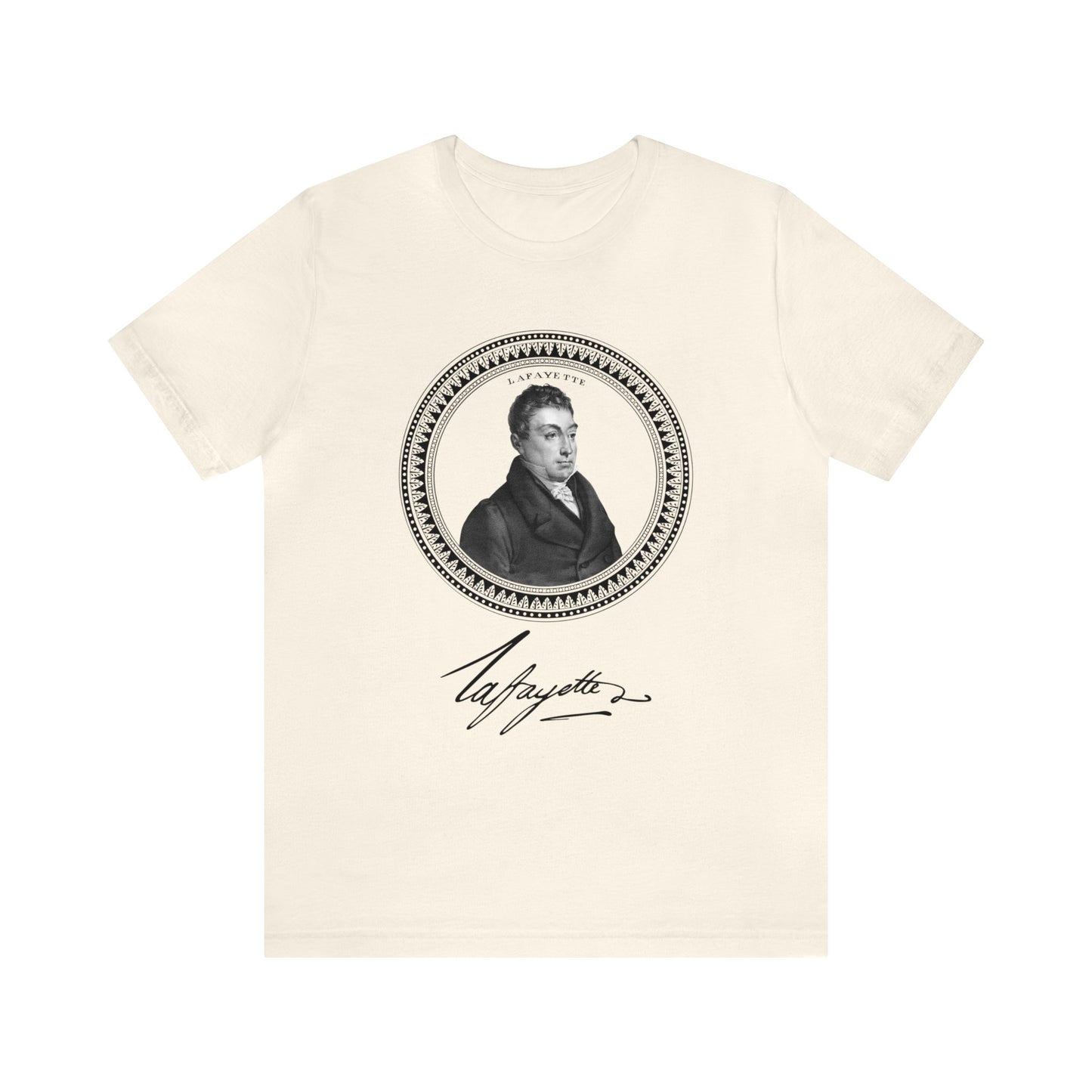 Marquis de Lafayette 1820's Emblem Unisex Jersey Short Sleeve - Lafayette signature, History, Washington, Hamilton, America
