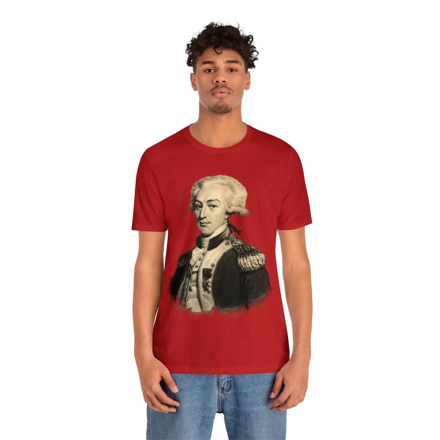 Lafayette Portrait T-shirt - Unisex Jersey Short Sleeve - The Nation's Guest, Marquis de Lafayette, Hero of Two Worlds