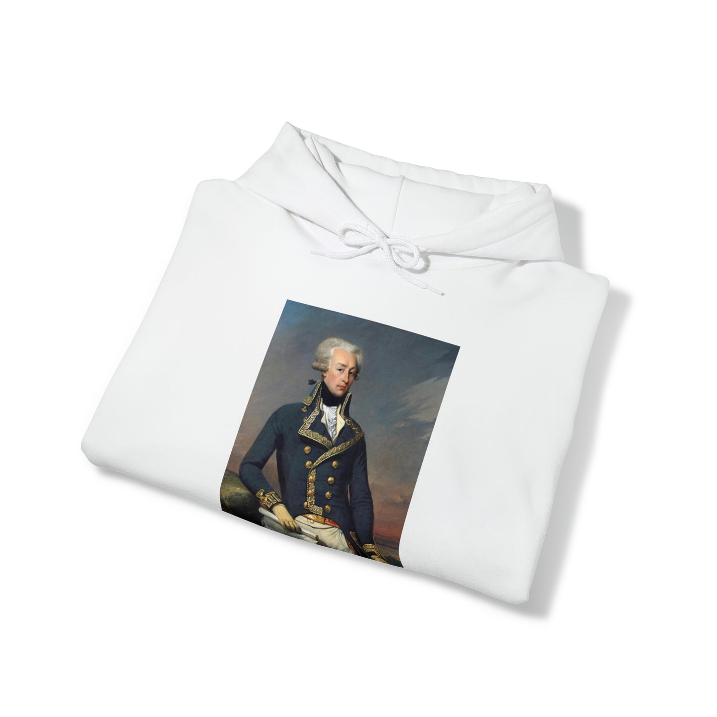 Two-Sided Marquis de Lafayette Classic Unisex Heavy Blend Hooded Sweatshirt With Quote