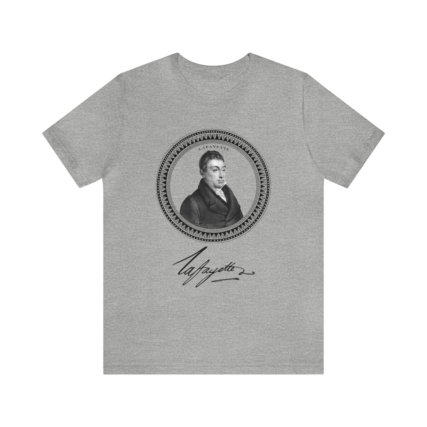 Marquis de Lafayette 1820's Emblem Unisex Jersey Short Sleeve - Lafayette signature, History, Washington, Hamilton, America