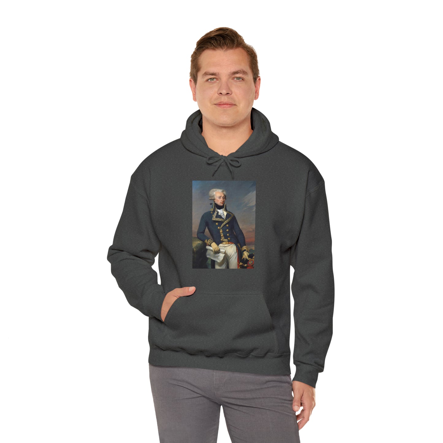 Two-Sided Marquis de Lafayette Classic Unisex Heavy Blend Hooded Sweatshirt With Quote