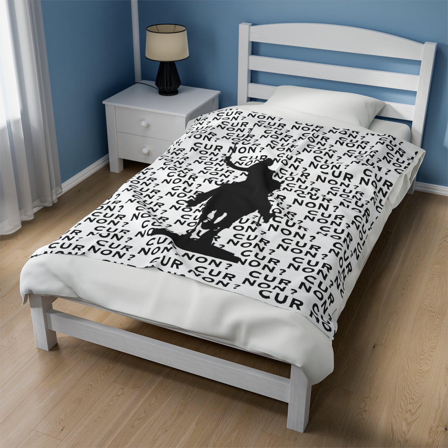 lafayette blanket Marquis de Lafayette silhouette and cur non motto on a blanket in black and white
