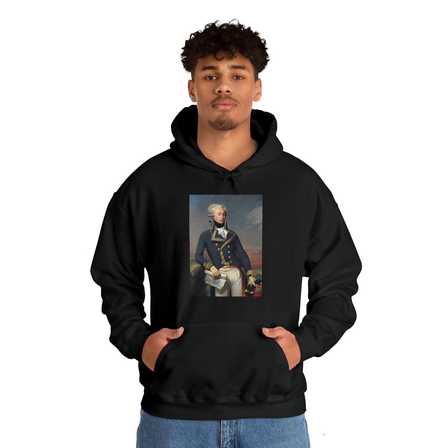 Two-Sided Marquis de Lafayette Classic Unisex Heavy Blend Hooded Sweatshirt With Quote